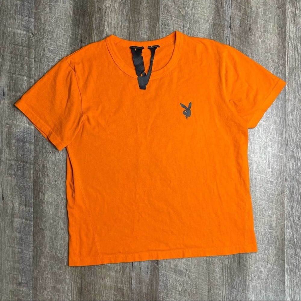 Playboy Orange Short-Sleeve Crewneck T-Shirt
